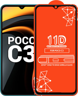 Qyist Edge To Edge Tempered Glass for Poco C3(Pack of 1)