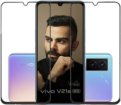 SNMART Edge To Edge Tempered Glass for Vivo V21e 5G, Vivo V21E(Pack of 2)
