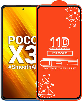Qyist Edge To Edge Tempered Glass for Poco X3(Pack of 1)