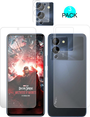 FINCH Front and Back Tempered Glass for INFINIX NOTE 12 TURBO WITH LENS(Pack of 3)