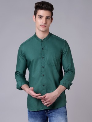 JUHIL BAZAR Men Solid Casual Green Shirt