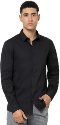 Celio Men Solid Casual Black Shirt