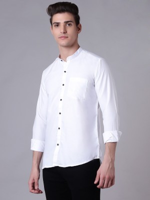 Shivark Men Solid Casual White Shirt