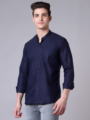 BlueMatrix Men Solid Casual Blue Shirt