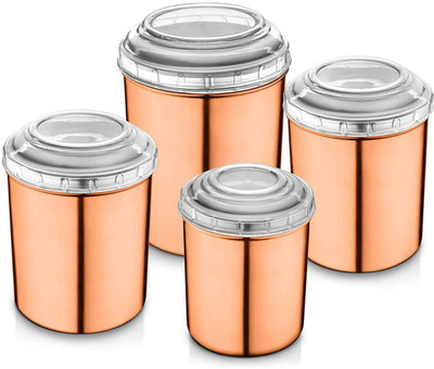 Flipkart SmartBuy Steel Utility Container  - 5200 ml(Pack of 4, Gold)
