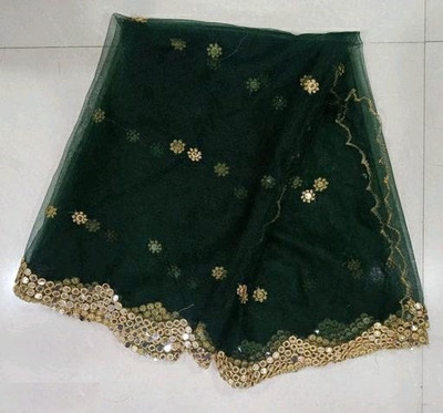 S And H Designer Net Embellished Women Dupatta