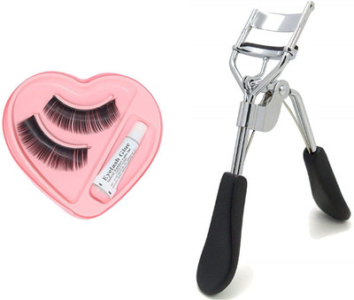 RNASUN Professional False Eyelash with Glue and Curler for Applying(Pack of 1)