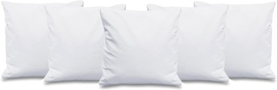 Bhumi Impex Cushion filler Microfibre Solid Cushion Pack of 5(White)