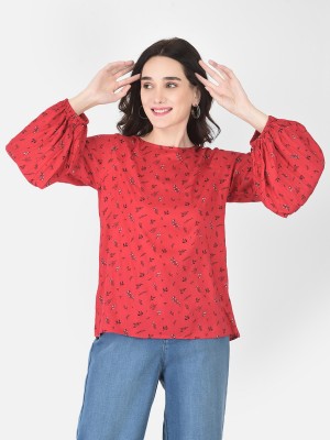 CRIMSOUNE CLUB Casual Printed Women Red Top