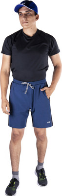 NIVIA Solid Men Blue, Black Sports Shorts