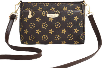 MOMISY Brown Sling Bag Sling Bag Brown Flower Design