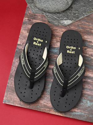 Ortho + Rest Women Women Orthopedic Doctor Soft Slipper | Pregnancy Non-Slip | Diabetic | Daily Use Slippers(Black , 5)