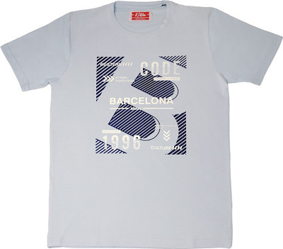 Kiva Fashion Striped Men Round Neck Blue T-Shirt