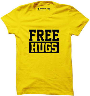 RAIBOWTEES Printed Men Round Neck Yellow T-Shirt