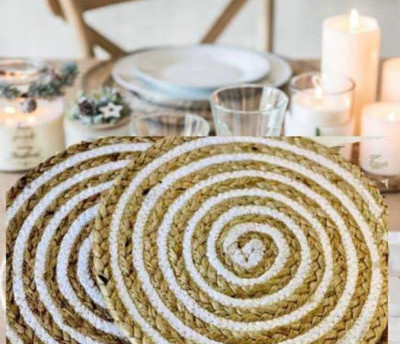 ROSSLYN Round Pack of 2 Table Placemat(Multicolor, Jute)