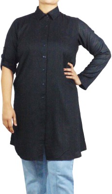 fashion in manal studio Casual Solid Women Black Top