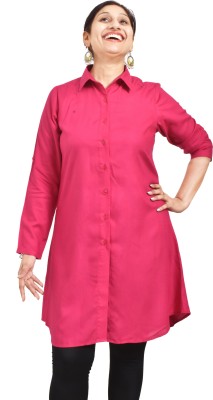 fashion in manal studio Casual Solid Women Pink Top