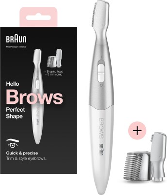 Braun FG1106 Eyebrow Mini Precision Trimmer,Brow Trimming, Styling & Shaping for Women Trimmer 120 min  Runtime 4 Length Settings(Grey)