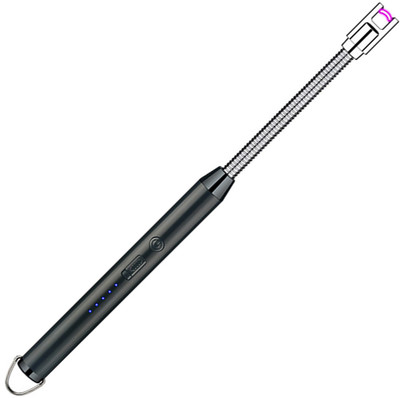 WRADER Long Neck 360 Degree Flexible Electric Lighter for Gas Flameless Lighter for Candle Gas Stove BBQ with Hanging Buckle Cigarette Lighter(Black)