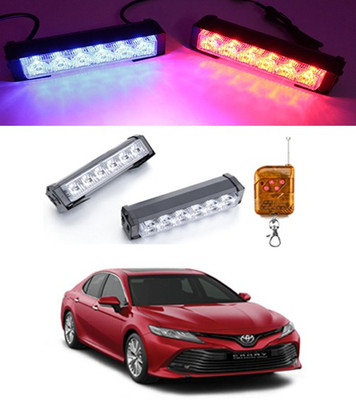 AYW Dual 6LED/12V Police Light Blue/Red with Remote For Camry Fog Lamp Car LED for Toyota (12 V, 55 W)(Camry, Pack of 2)