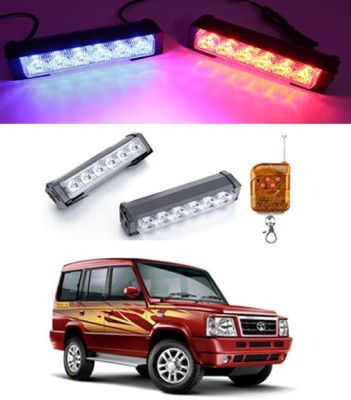MATIES 12V/6LED Police Light Blue/Red with Remote Police Flash Light For Sumo Fog Lamp Car, Truck, Van LED for Tata (12 V, 55 W)(Sumo, Pack of 2)
