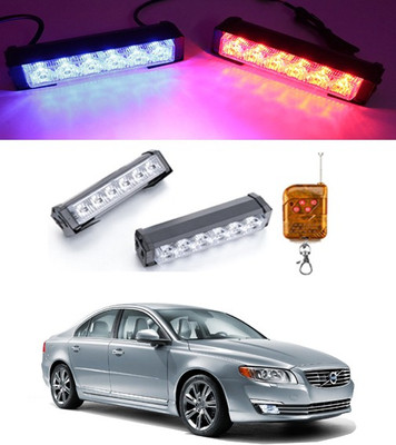 AYW Dual 6LED/12V Police Light Blue/Red with Remote For S80 Fog Lamp Car LED for Volvo (12 V, 55 W)(S80, Pack of 2)