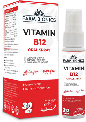 FARM BIONICS Vitamin B12 Oral Spray 30 ML, Watermelon |Immunity Booster Spray for Men & Women(30 ml) FARM BIONICS Vitamin B12 Oral Spray 30 ML, Watermelon |Immunity Booster Spray for Men & Women(30 ml)