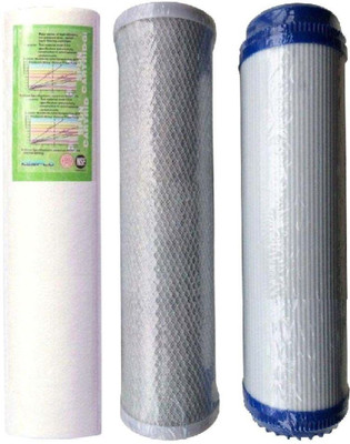 Aameria RO Service Kit for Wall Mount Manual UTC Under the Sink Counter Water Purifiers Spun CTO GAC Carbon Solid Filter Cartridge(0.00005, Pack of 3)