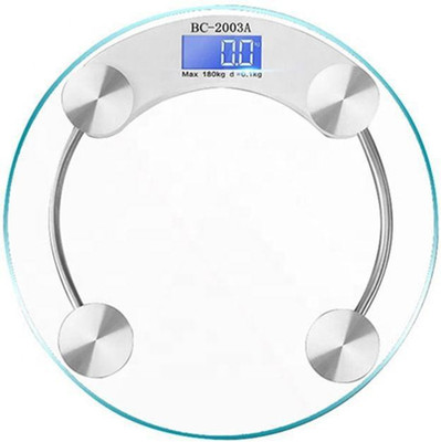 SMIC Digital Glass Weighing Machine Round Personal weighing scale home Weight Machine Weighing Scale(Transparent)