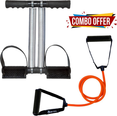 AJRO DEAL Double Spring Tummy Trimmer With Single Resistance Tube And Brochure with pouch Resistance Tube(Multicolor)