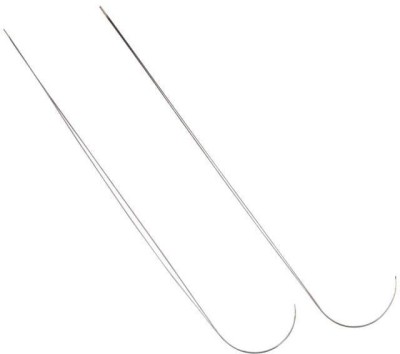 Luxuro 2 Pcs Big Eye Curved Beading Needles 3.5 Inch