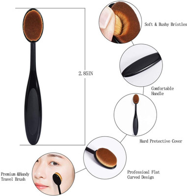 THTC Extra Soft Flat & Oval Spoon Foundation Brush To Blend Easily All Liquids(Pack of 1)