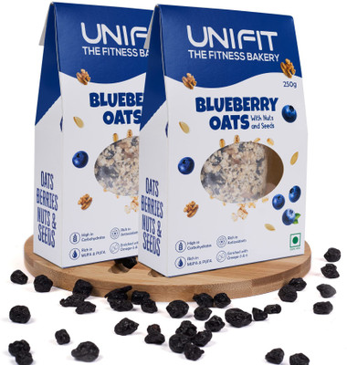 Unifit Delicious Blueberry Oats with the Goodness of Nuts & Seeds | Healthy Breakfast - Box(2 x 250 g)