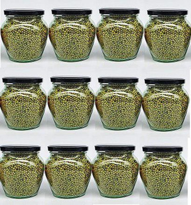 Adhunyk Glass Grocery Container  - 400 ml(Pack of 12, Clear)