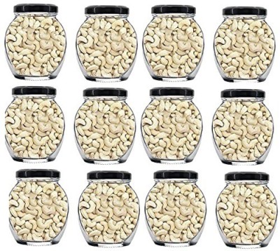 GOOD TO GREAT CREATION Glass Grocery Container  - 400 ml(Pack of 12, Black)
