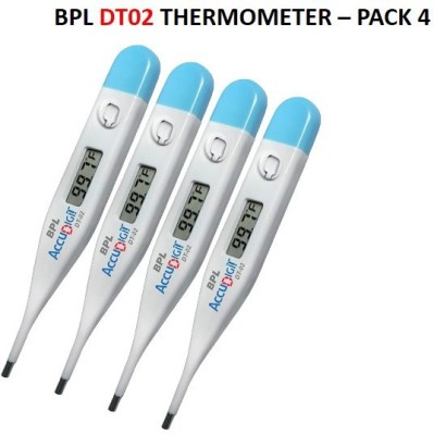 BPL Digital Thermometer with One Touch Operation for Child and Adult Oral pack of -4 DT02 Thermometer(WHITE & BLUE)