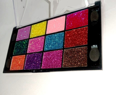 tanvi27 12 multi colors glitter eye shadow palette water proof 21.88 g(multi color)