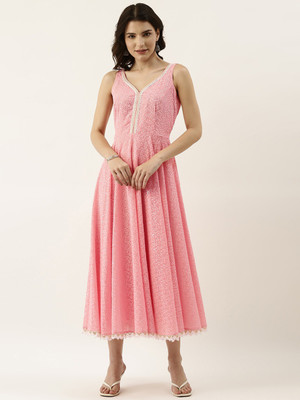 SWAGG INDIA Flared/A-line Gown(Pink)