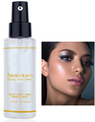 tanvi27 SHIMMERY SHINY & LIQUID SPRY BODY & HAIR HIGHLIGHTER Highlighter(SILVER)