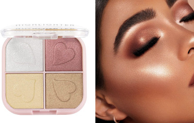 ADJD 4 Shade Illuminating Glow Highlighter Palette Highlighter(Multicolor)