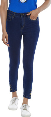 PEOPLE Slim Women Dark Blue Jeans
