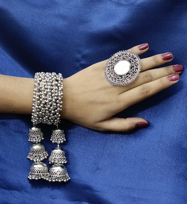 PRASUB Alloy Rhodium Silver Jewellery Set(Pack of 1)