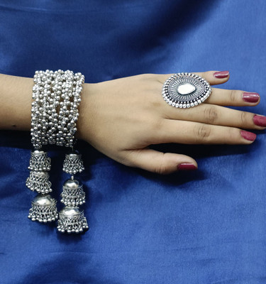PRASUB Alloy Rhodium Silver Jewellery Set(Pack of 1)