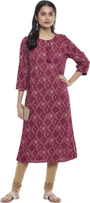 Rangmanch by Pantaloons Women Printed A-line Kurta(Pink)