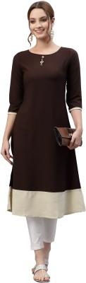 THE DRESSERY Women Solid A-line Kurta(Brown)