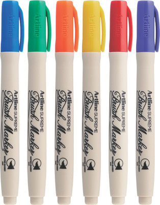 Artline EPF-F Supreme Series Water Based 6 Shades Brush Marker(Set of 6, Multicolor)