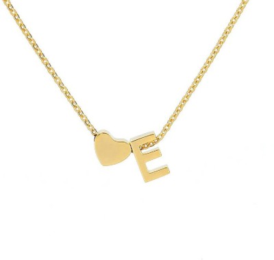 ZIVOM Initial Alphabet Letter E Gold-plated Copper Pendant Set