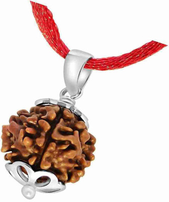 Mangal Four Face Rudraksha (4 Mukhi) Silver Wood, Brass Pendant