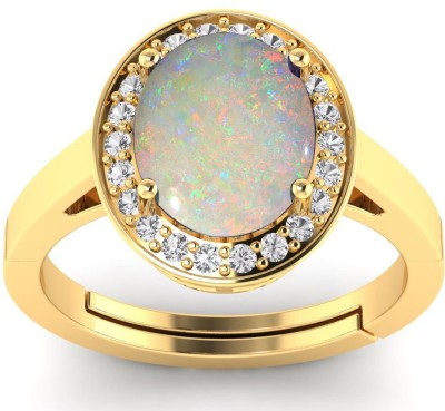 LMDLACHAMA 10.00 Ratti / 9.00 Carat Natural Opal Gemstone Ring For Women And Men Metal Gold Plated Ring