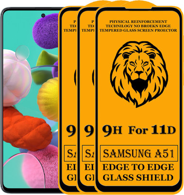 SEVEN7STAR Edge To Edge Tempered Glass for Samsung Galaxy A51(Pack of 3)